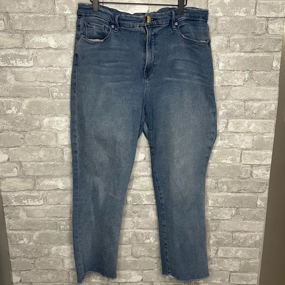 EUC Good American Good Straight Classic Women's Blue Jeans Size 18 * (RN#151301)